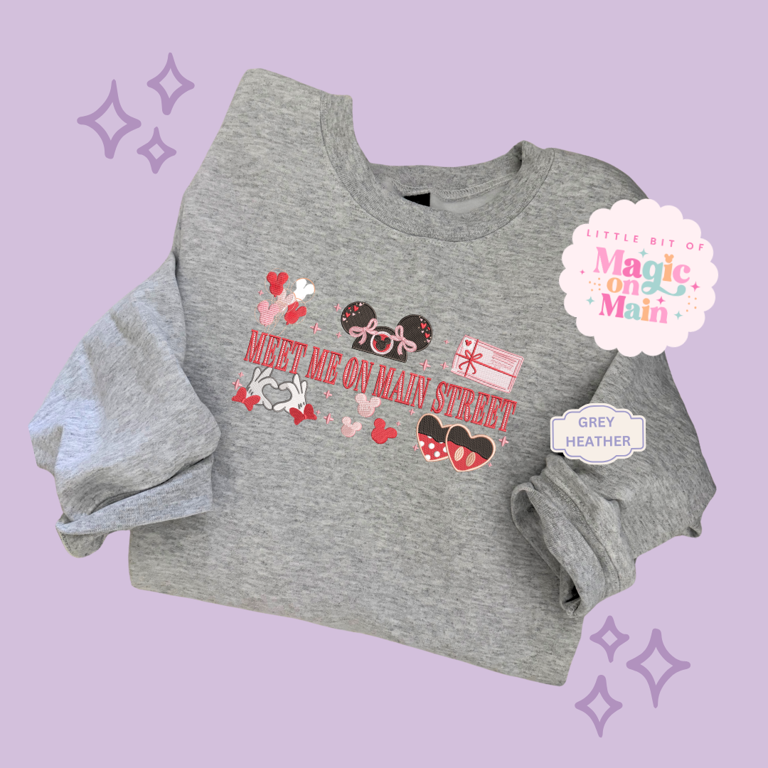EMBROIDERED MEET ME ON MAIN STREET - EXCLUSIVE DESIGN TO MoM - ADULT SWEATSHIRT 10063