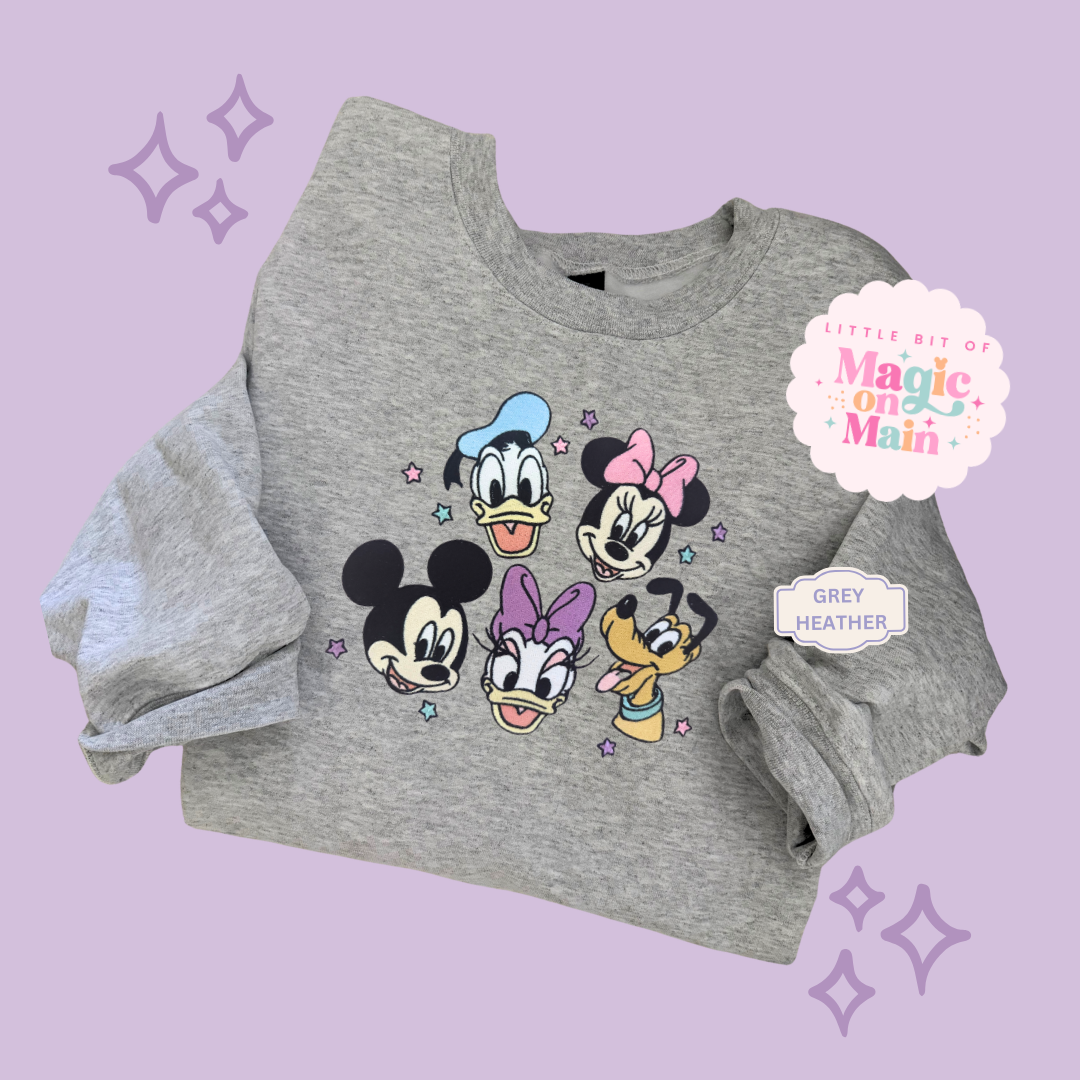 EMBROIDERED MCKY AND FRIENDS - ADULT SWEATSHIRT
