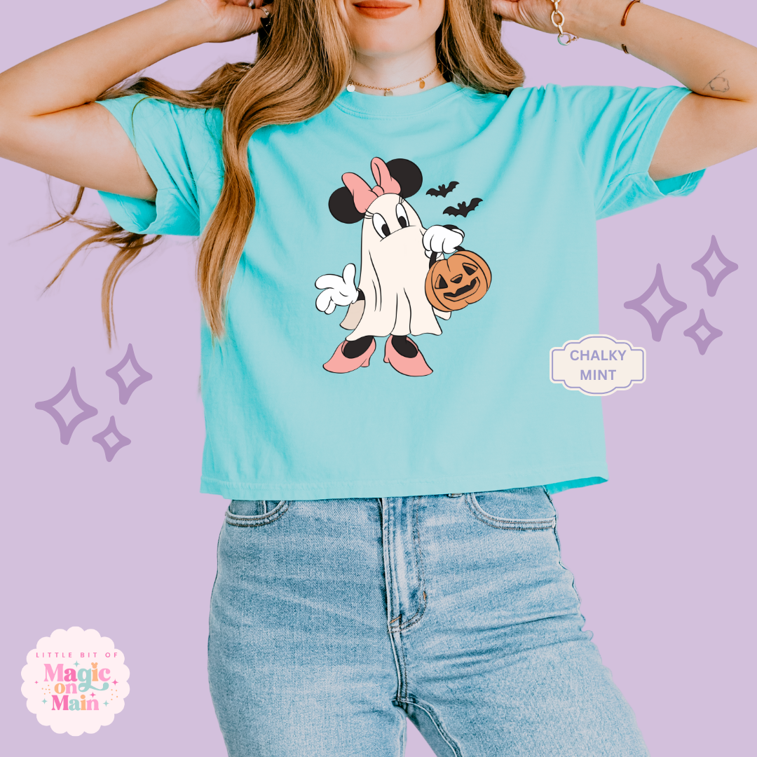 PRINTED GHOST MINNIE - WOMENS BOXY T-SHIRT