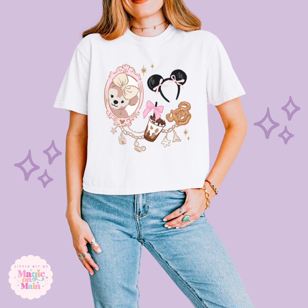 PRINTED PARK GIRLIE COFFEE & SNACKS - WOMENS BOXY T-SHIRT