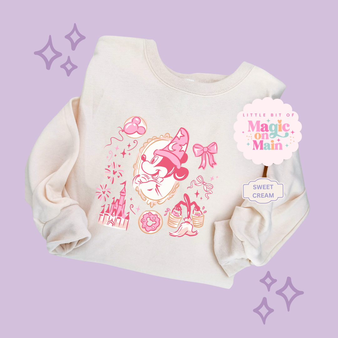 PRINTED PINK SORCERER - ADULT SWEATSHIRT