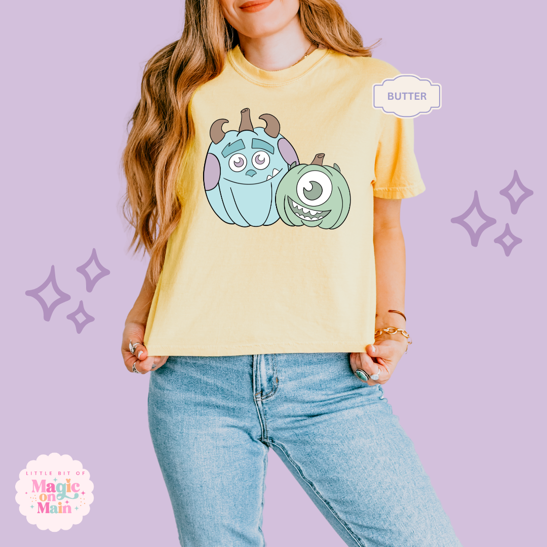 PRINTED MONSTER PUMPKINS  - WOMENS BOXY T-SHIRT