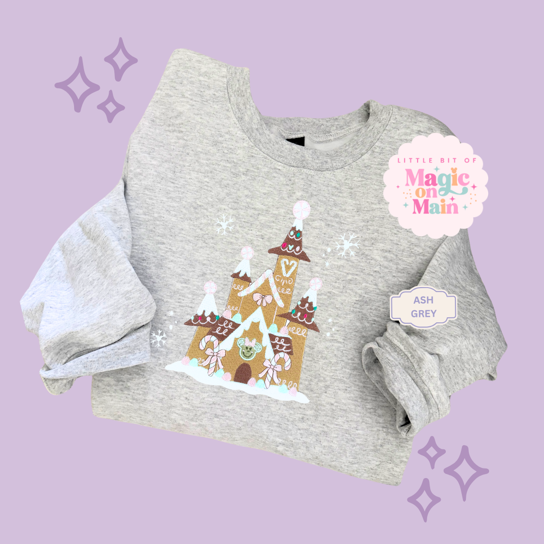 EMBROIDERED GINGERBREAD CASTLE - EXCLUSIVE TO MoM - ADULT SWEATSHIRT