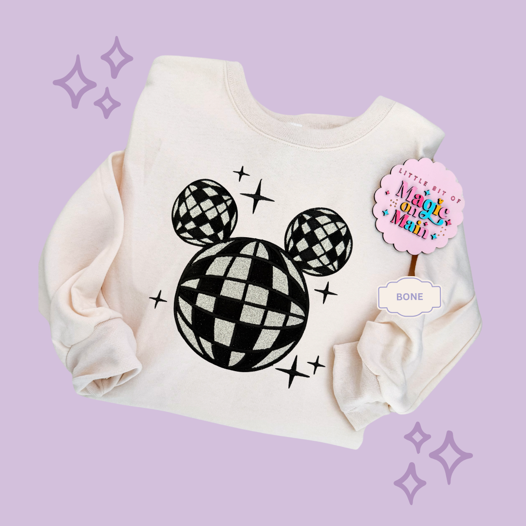 EMBROIDERED MICKEY DISCO BALL - EXCLUSIVE TO MoM - ADULT SWEATSHIRT