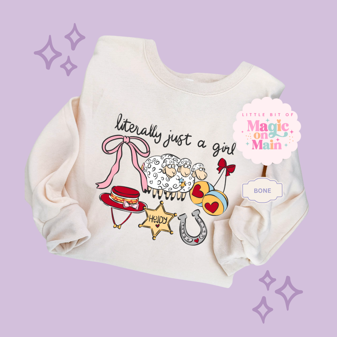 PRINTED LITERALLY JUST A GIRL - ADULT SWEATSHIRT 10001