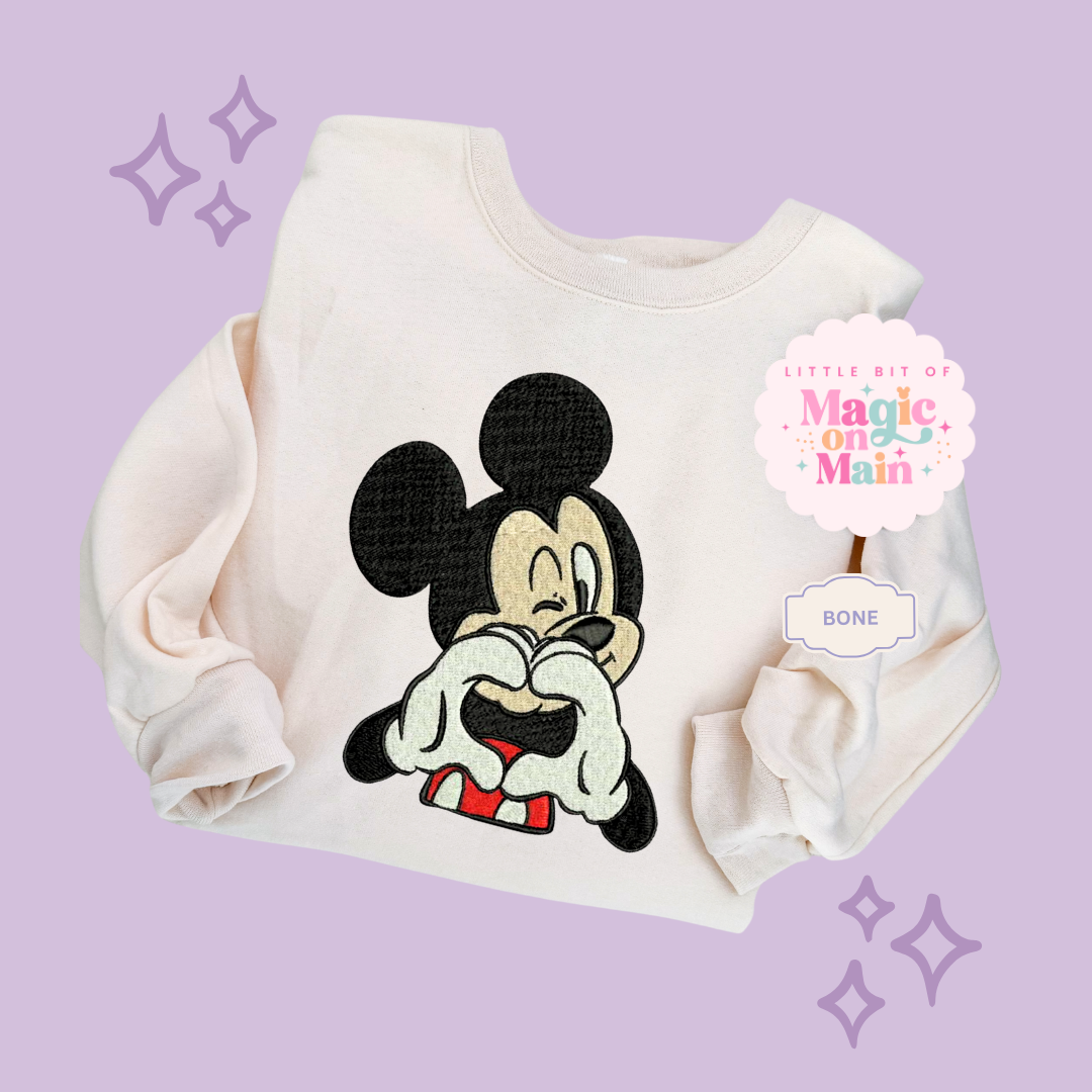 EMBROIDERED MCKY HAND HEART - ADULT SWEATSHIRT 10016