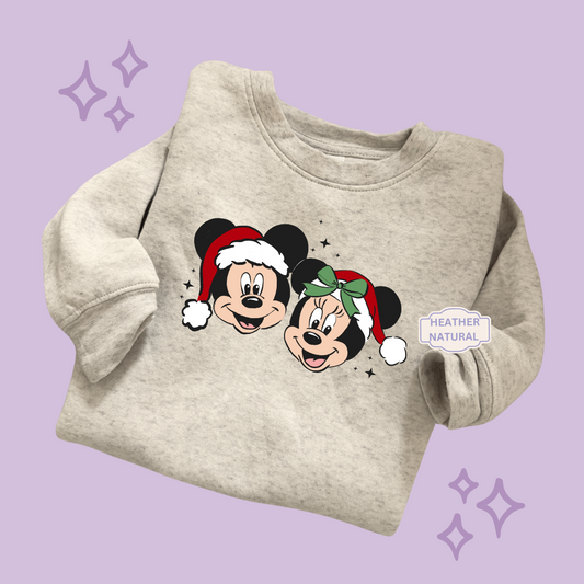 PRINTED MICKEY & MINNIE CHRISTMAS - EXCLUSIVE TO MoM - TODDLER / YOUTH SWEATSHIRT