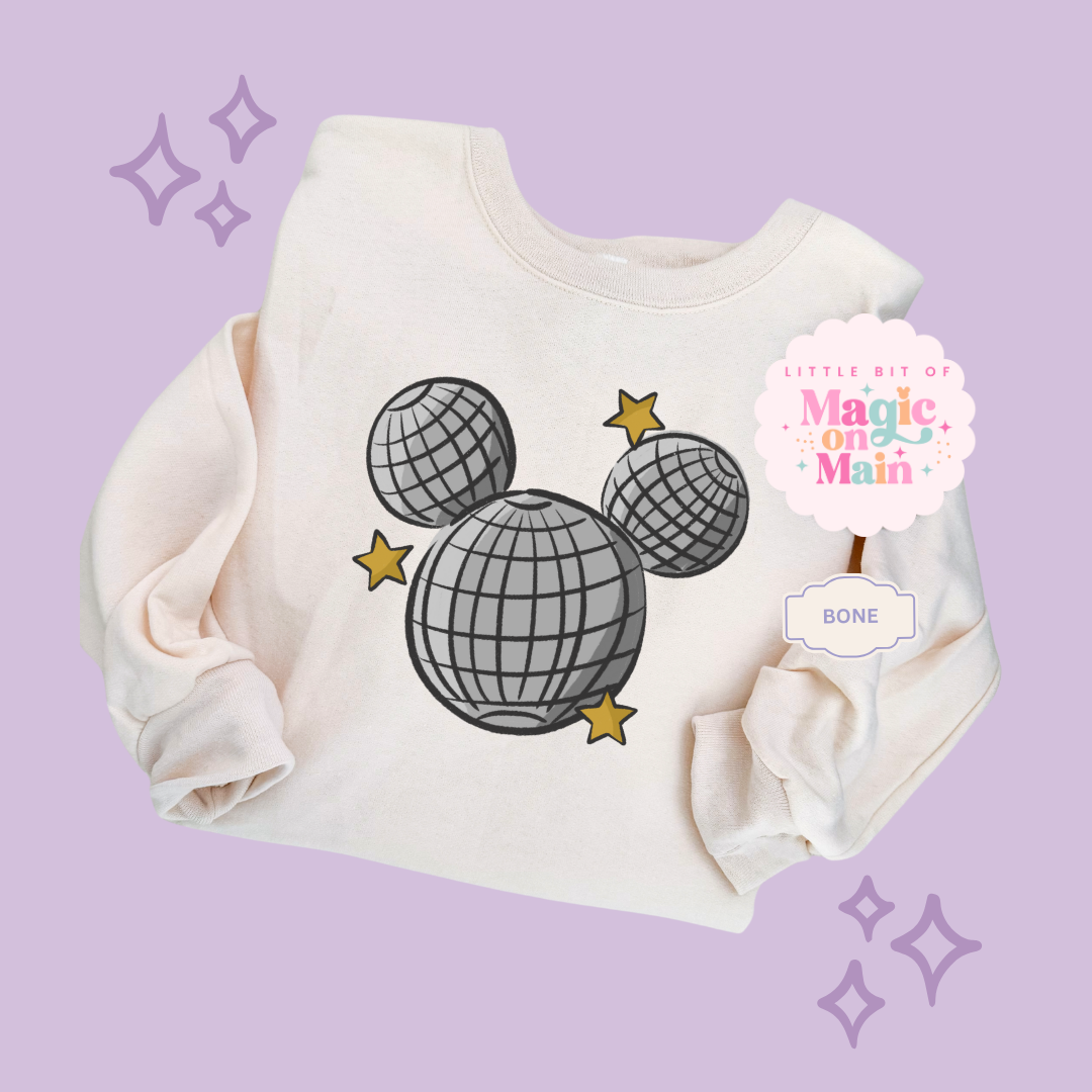 PRINTED MICKEY DISCO BALL - ADULT SWEATSHIRT
