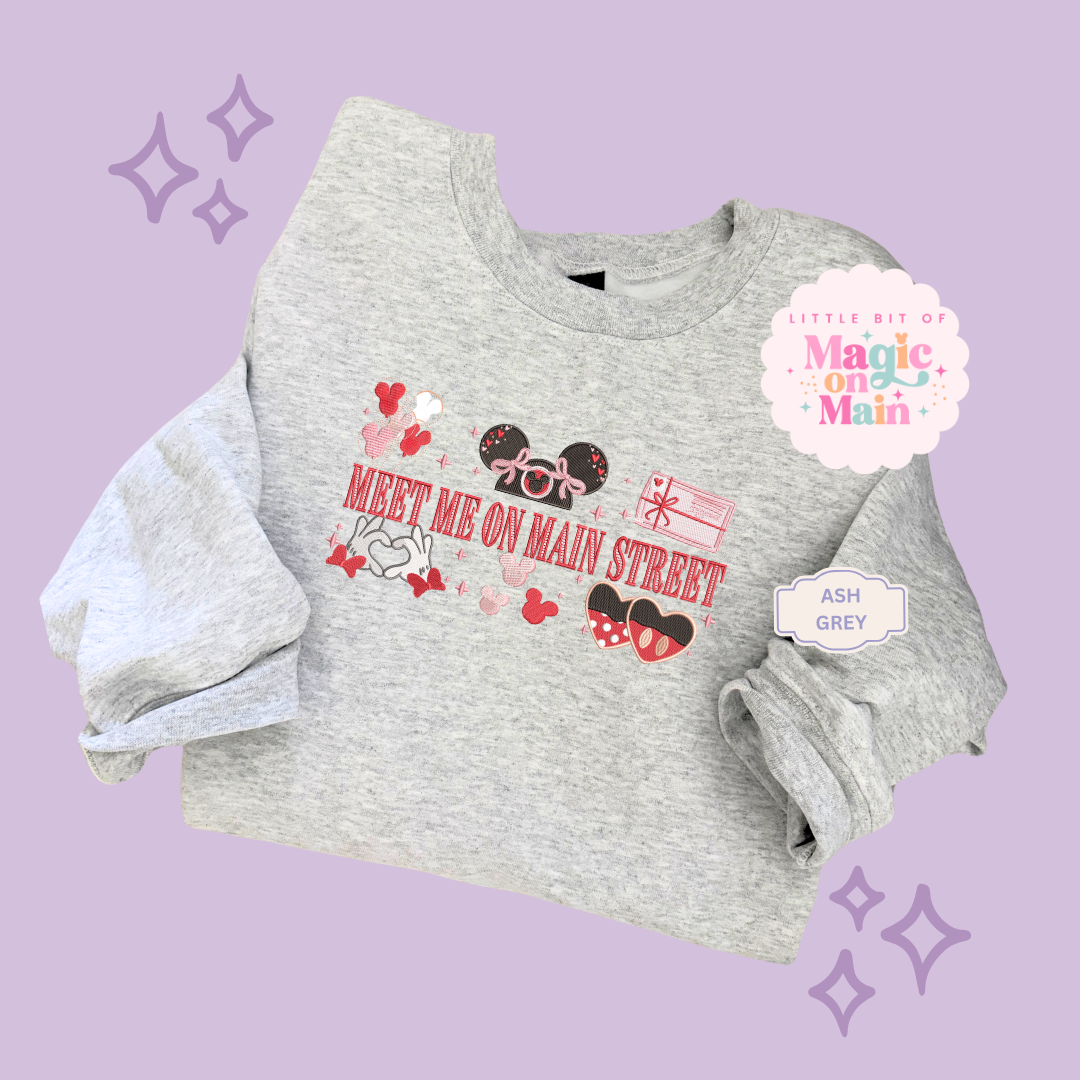 EMBROIDERED MEET ME ON MAIN STREET - EXCLUSIVE DESIGN TO MoM - ADULT SWEATSHIRT 10063