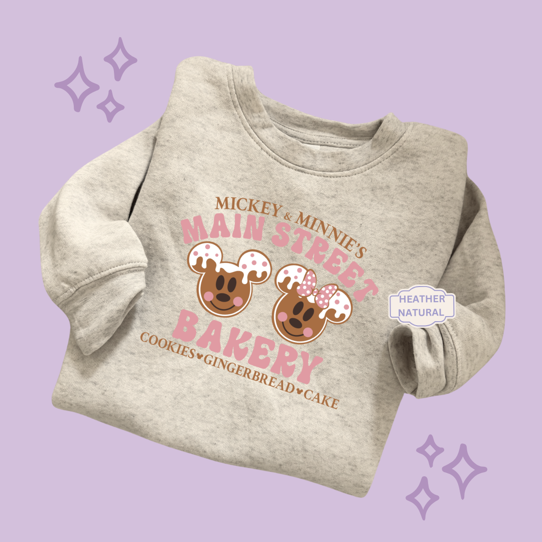 PRINTED MAIN STREET BAKERY PINK - TODDLER / YOUTH SWEATSHIRT