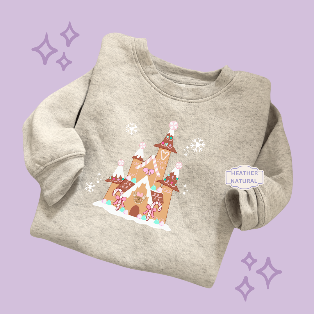 PRINTED GINGERBREAD CASTLE - EXCLUSIVE TO MoM - TODDLER / YOUTH SWEATSHIRT