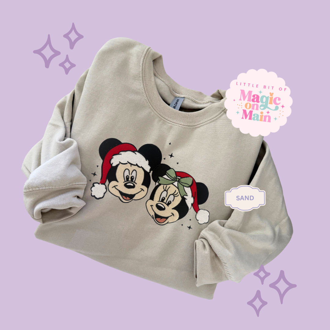 EMBROIDERED MICKEY & MINNIE CHRISTMAS - ADULT SWEATSHIRT