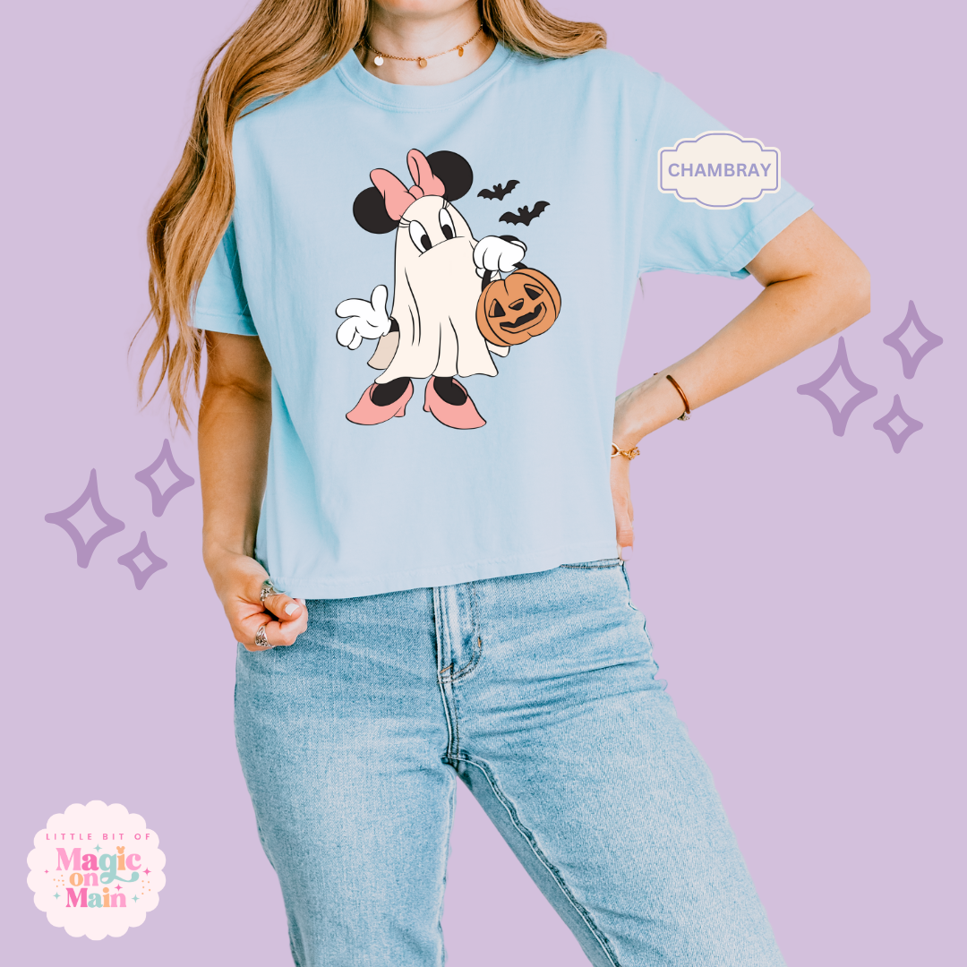 PRINTED GHOST MINNIE - WOMENS BOXY T-SHIRT