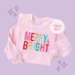 EMBROIDERED MERRY AND BRIGHT - ADULT SWEATSHIRT