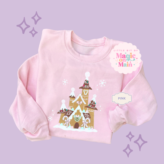 EMBROIDERED GINGERBREAD CASTLE - EXCLUSIVE TO MoM - ADULT SWEATSHIRT