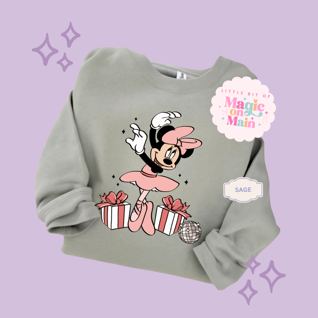 PRINTED MINNIE CHRISTMAS BALLERINA - ADULT SWEATSHIRT