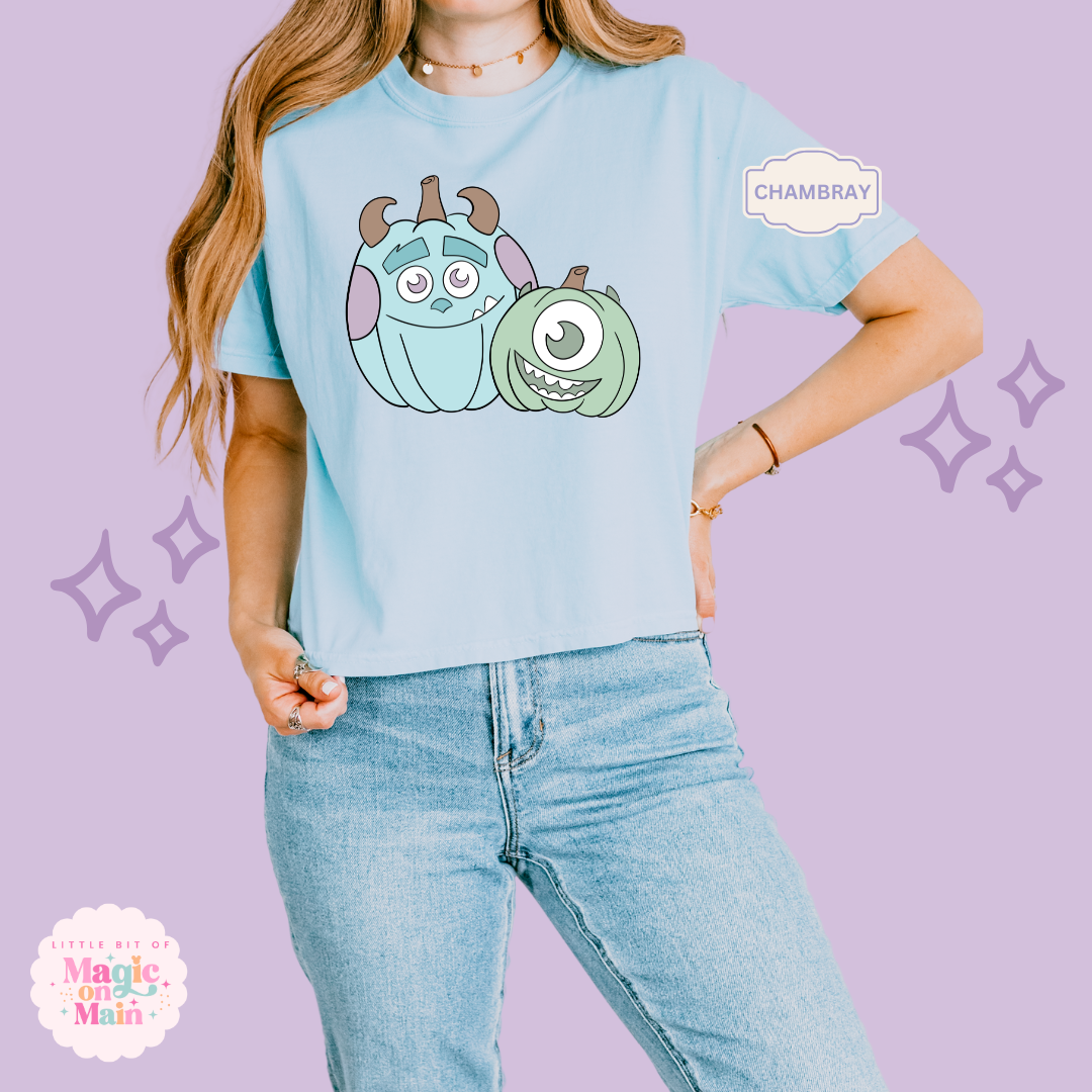 PRINTED MONSTER PUMPKINS  - WOMENS BOXY T-SHIRT