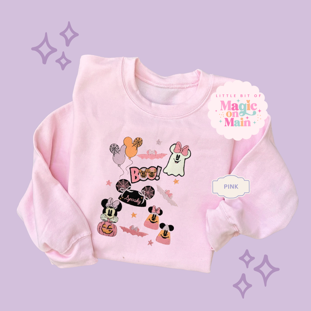 EMBROIDERED GHOULY HALLOWEEN - EXCLUSIVE TO MoM - ADULT SWEATSHIRT 10059