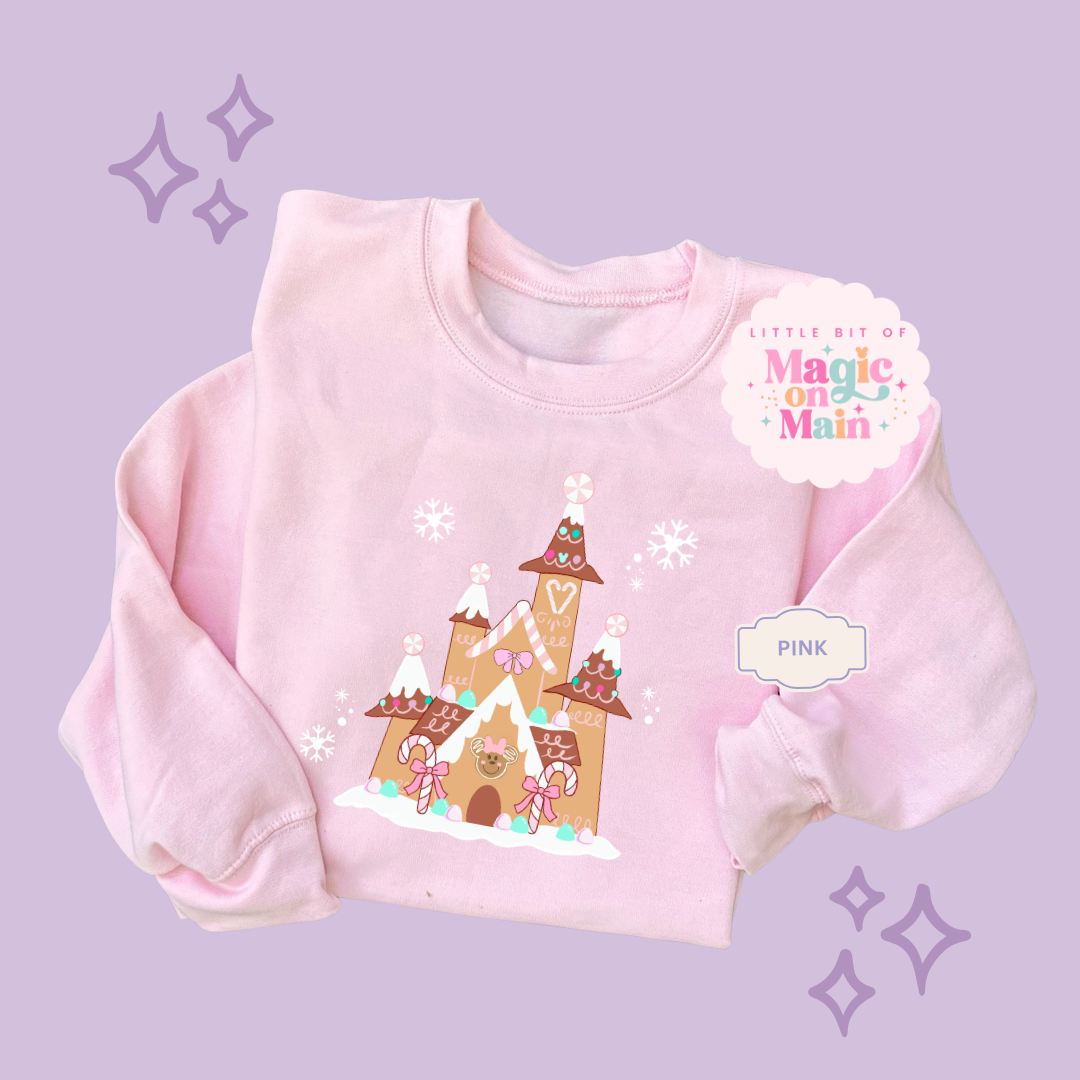 PRINTED GINGERBREAD CASTLE - EXCLUSIVE TO MoM - ADULT SWEATSHIRT