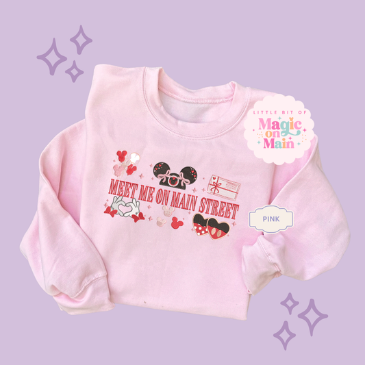 EMBROIDERED MEET ME ON MAIN STREET - EXCLUSIVE DESIGN TO MoM - ADULT SWEATSHIRT 10063