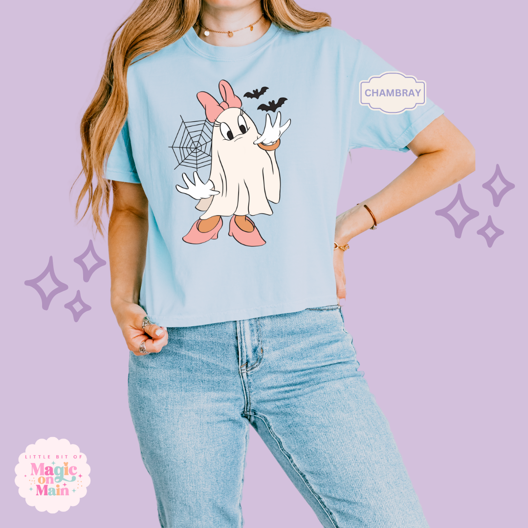 PRINTED GHOST DAISY - WOMENS BOXY T-SHIRT