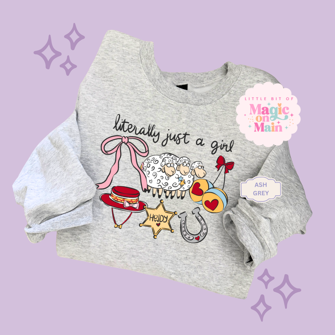 PRINTED LITERALLY JUST A GIRL - ADULT SWEATSHIRT 10001