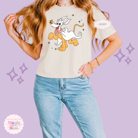 PRINTED HALLOWEEN PLUTO - WOMENS BOXY T-SHIRT