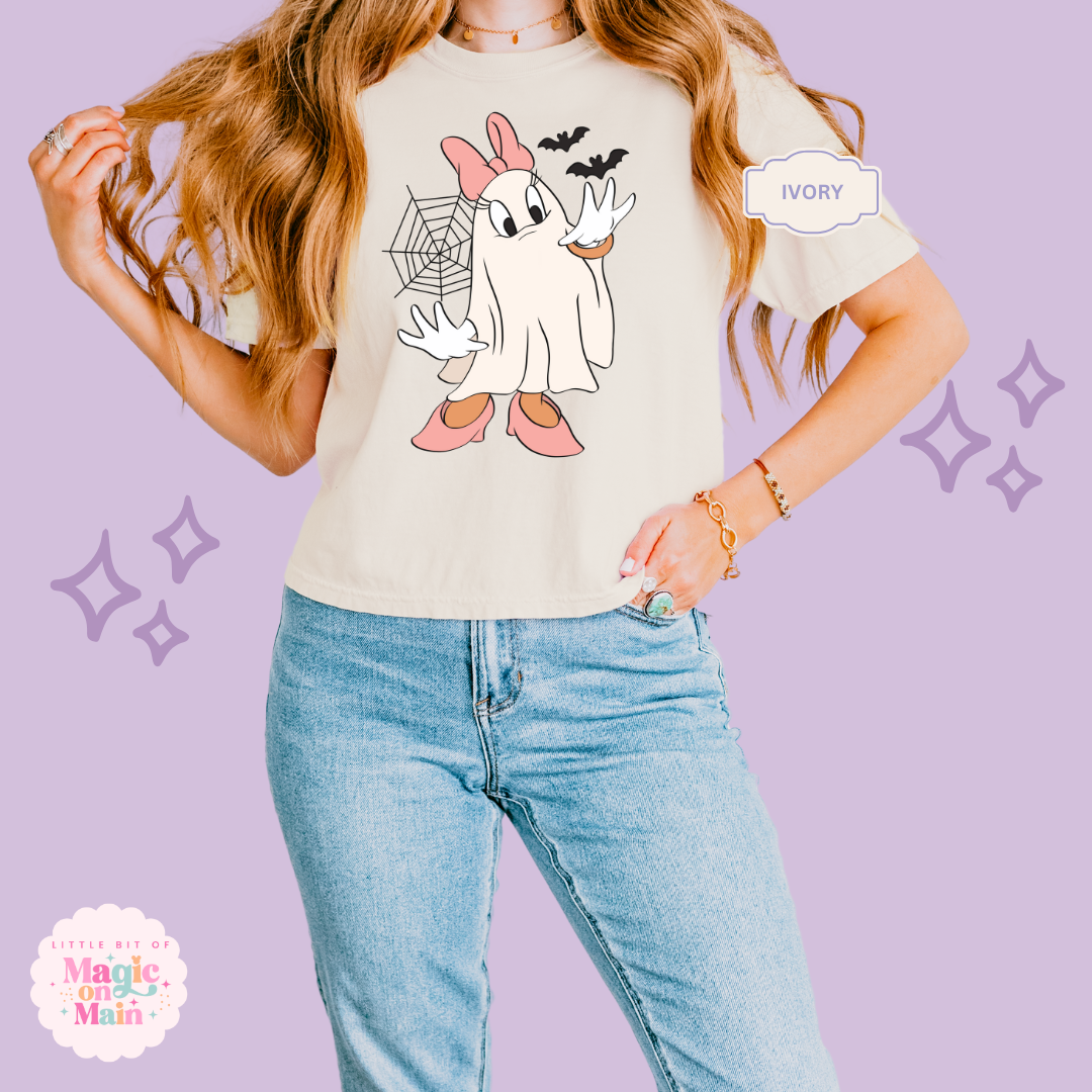 PRINTED GHOST DAISY - WOMENS BOXY T-SHIRT