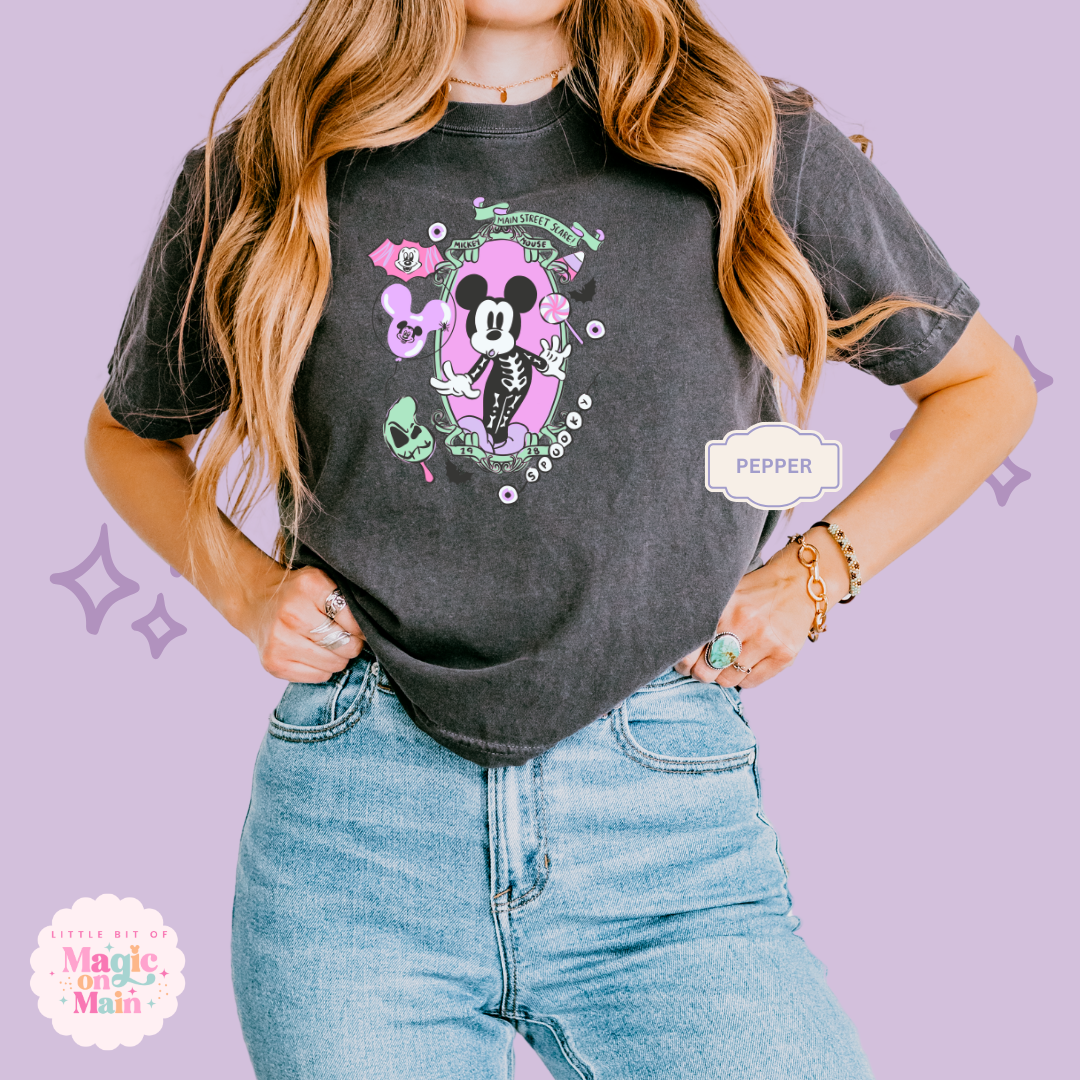 PRINTED NEON HALLOWEEN MICKEY - WOMENS BOXY T-SHIRT