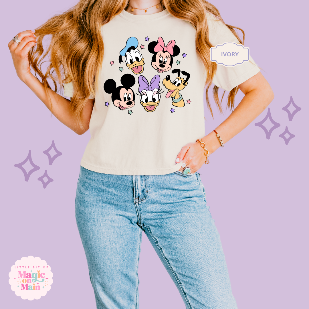 PRINTED MICKEY AND FRIENDS - WOMENS BOXY T-SHIRT