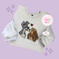 EMBROIDERED VALENTINE DOGS - ADULT SWEATSHIRT 10017
