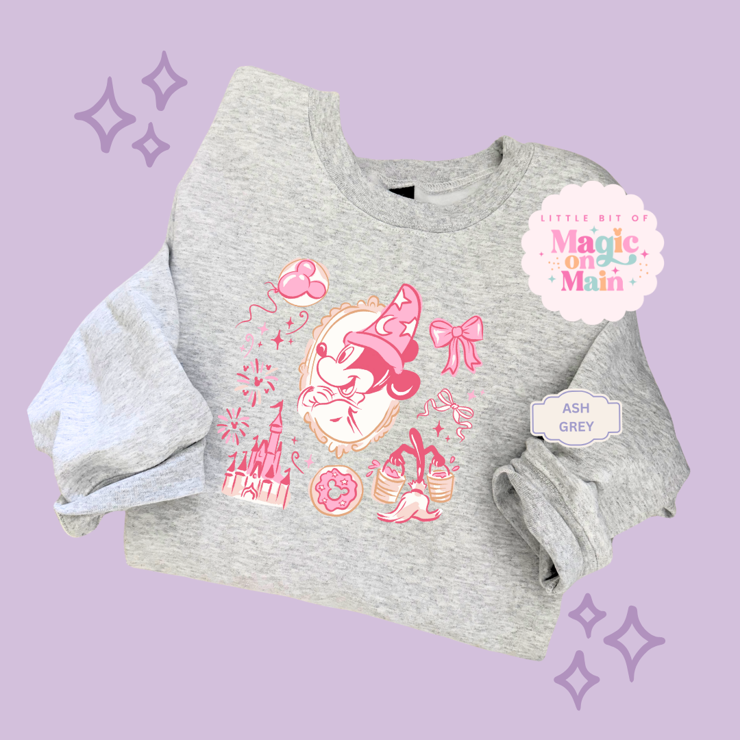 PRINTED PINK SORCERER - ADULT SWEATSHIRT