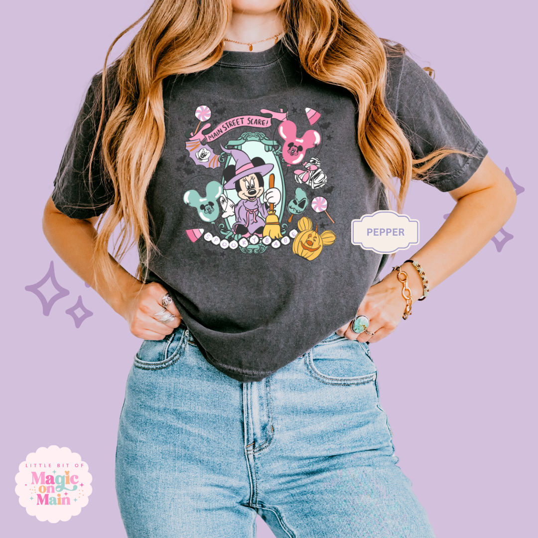 PRINTED NEON HALLOWEEN MINNIE - WOMENS BOXY T-SHIRT