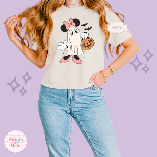 PRINTED GHOST MINNIE - WOMENS BOXY T-SHIRT