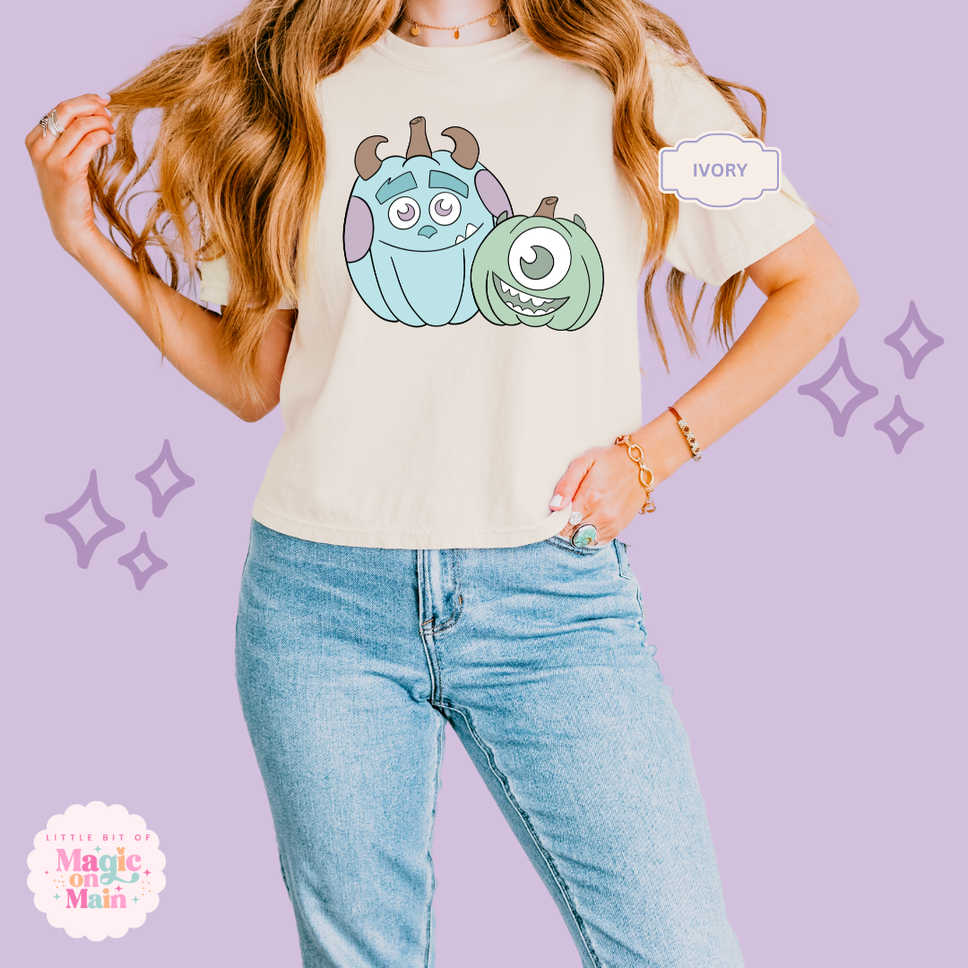 PRINTED MONSTER PUMPKINS  - WOMENS BOXY T-SHIRT