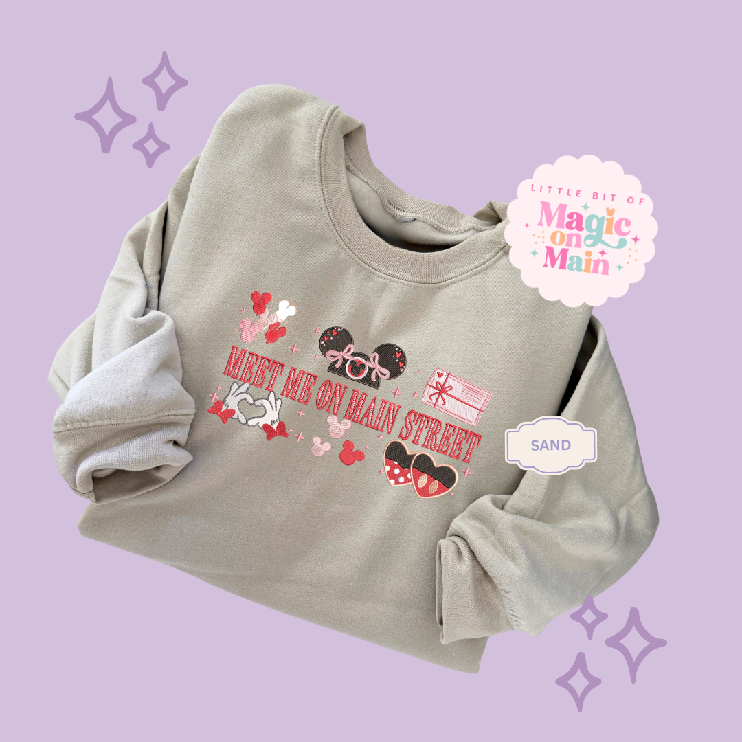 EMBROIDERED MEET ME ON MAIN STREET - EXCLUSIVE DESIGN TO MoM - ADULT SWEATSHIRT 10063