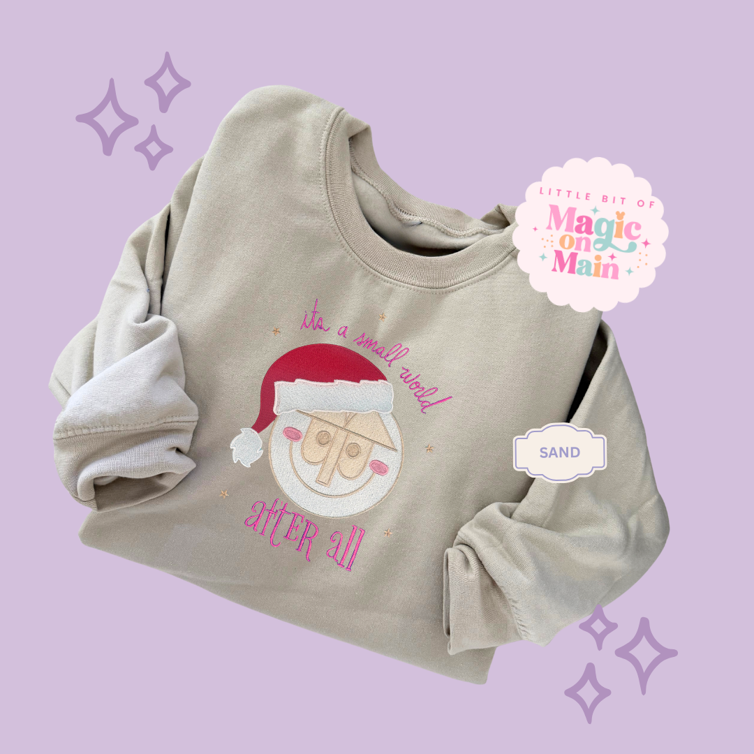 EMBROIDERED SMALL WORLD - EXCLUSIVE TO MoM - ADULT SWEATSHIRT