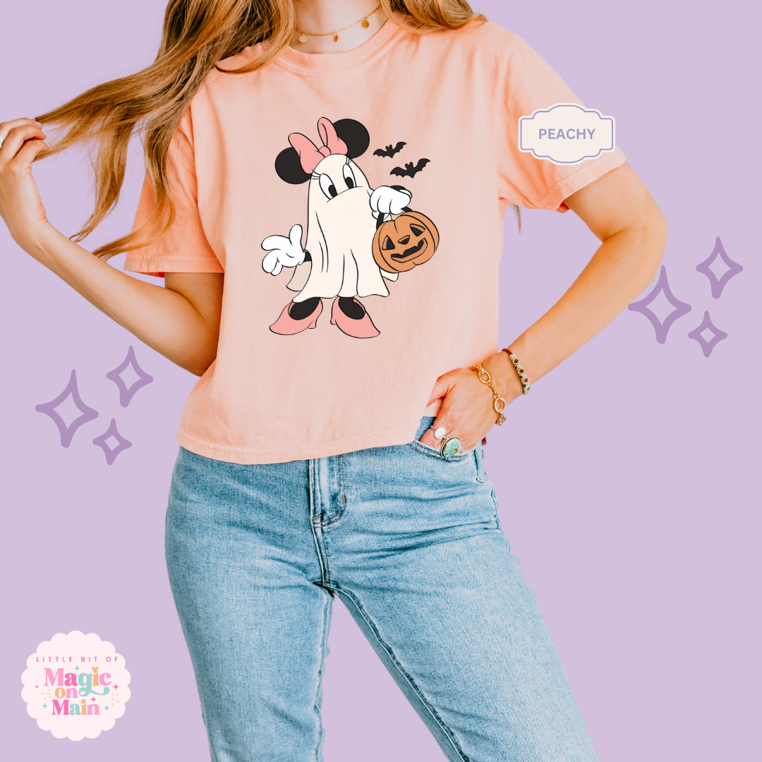 PRINTED GHOST MINNIE - WOMENS BOXY T-SHIRT
