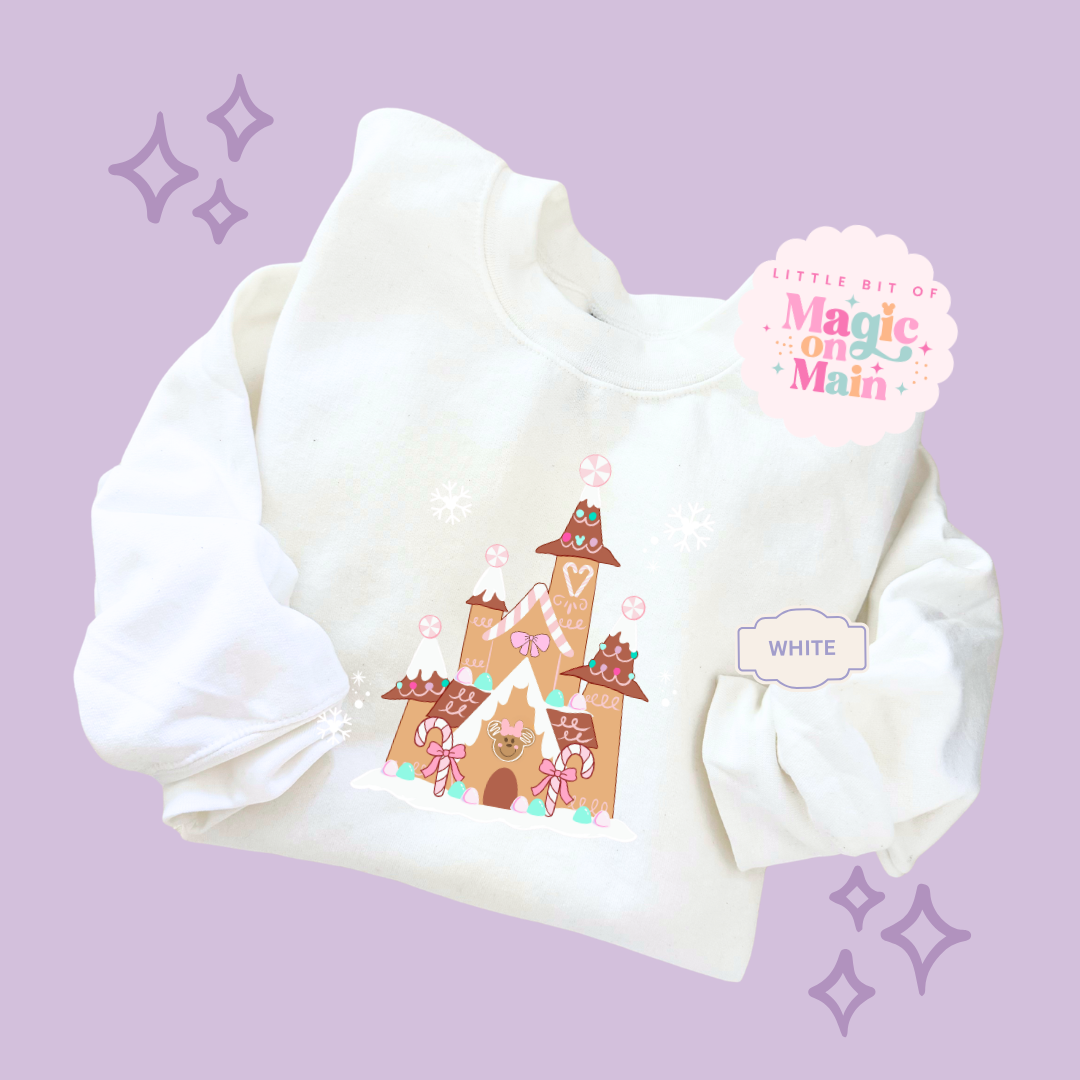 PRINTED GINGERBREAD CASTLE - EXCLUSIVE TO MoM - ADULT SWEATSHIRT