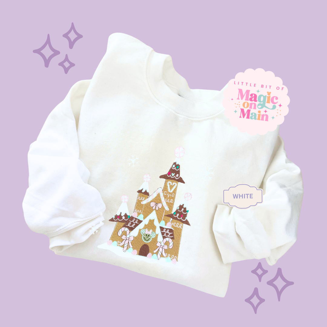 EMBROIDERED GINGERBREAD CASTLE - EXCLUSIVE TO MoM - ADULT SWEATSHIRT