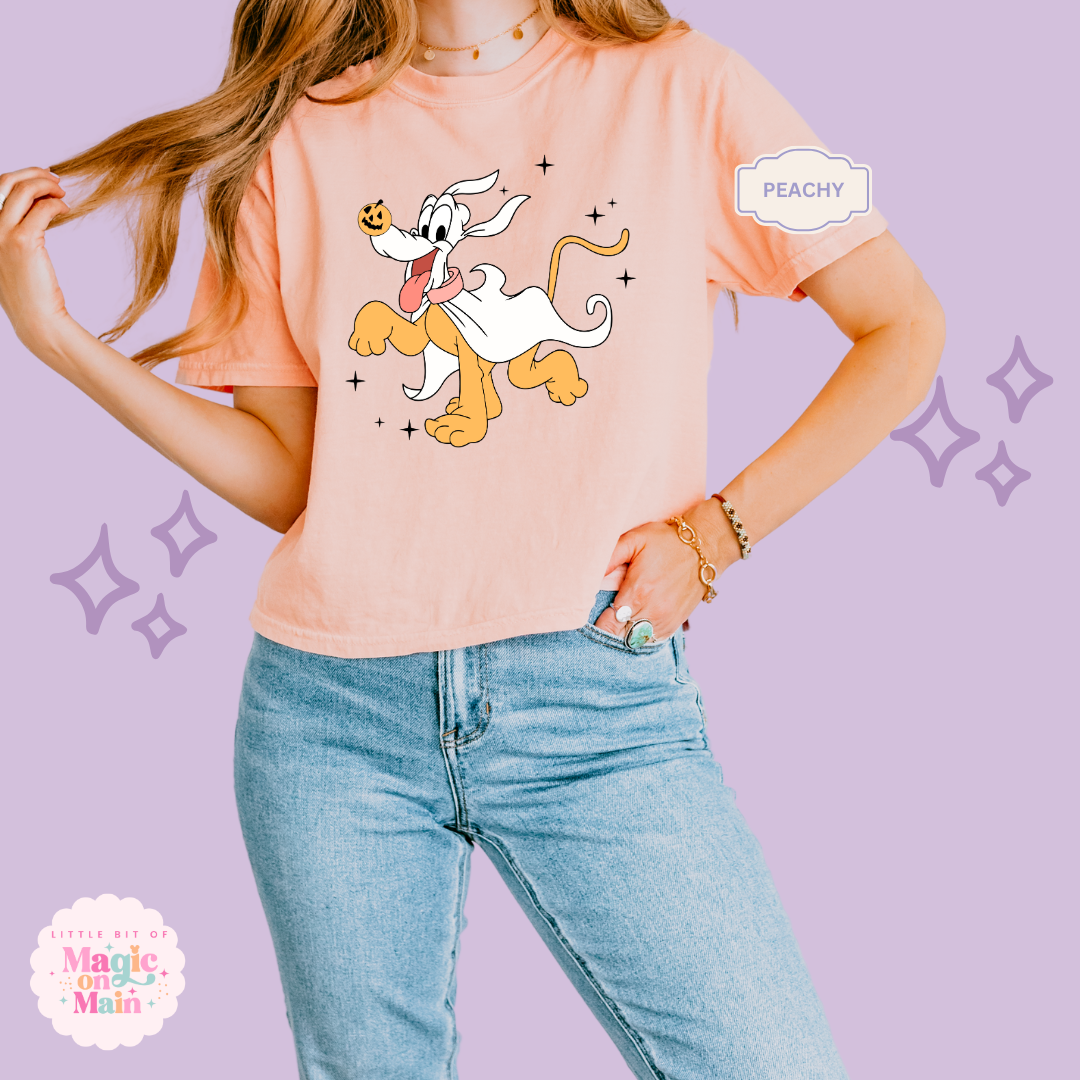 PRINTED HALLOWEEN PLUTO - WOMENS BOXY T-SHIRT