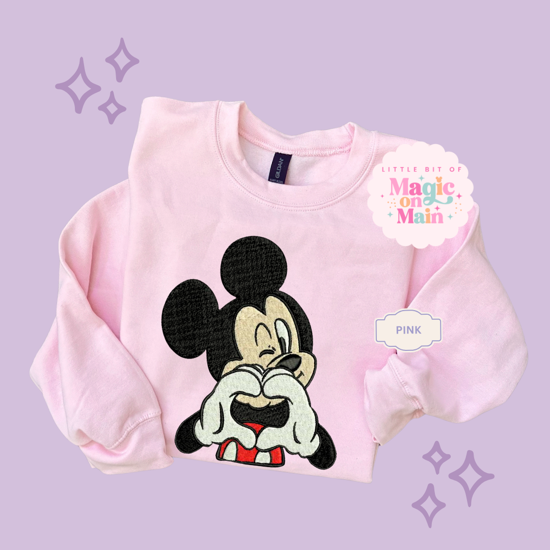 EMBROIDERED MCKY HAND HEART - ADULT SWEATSHIRT 10016