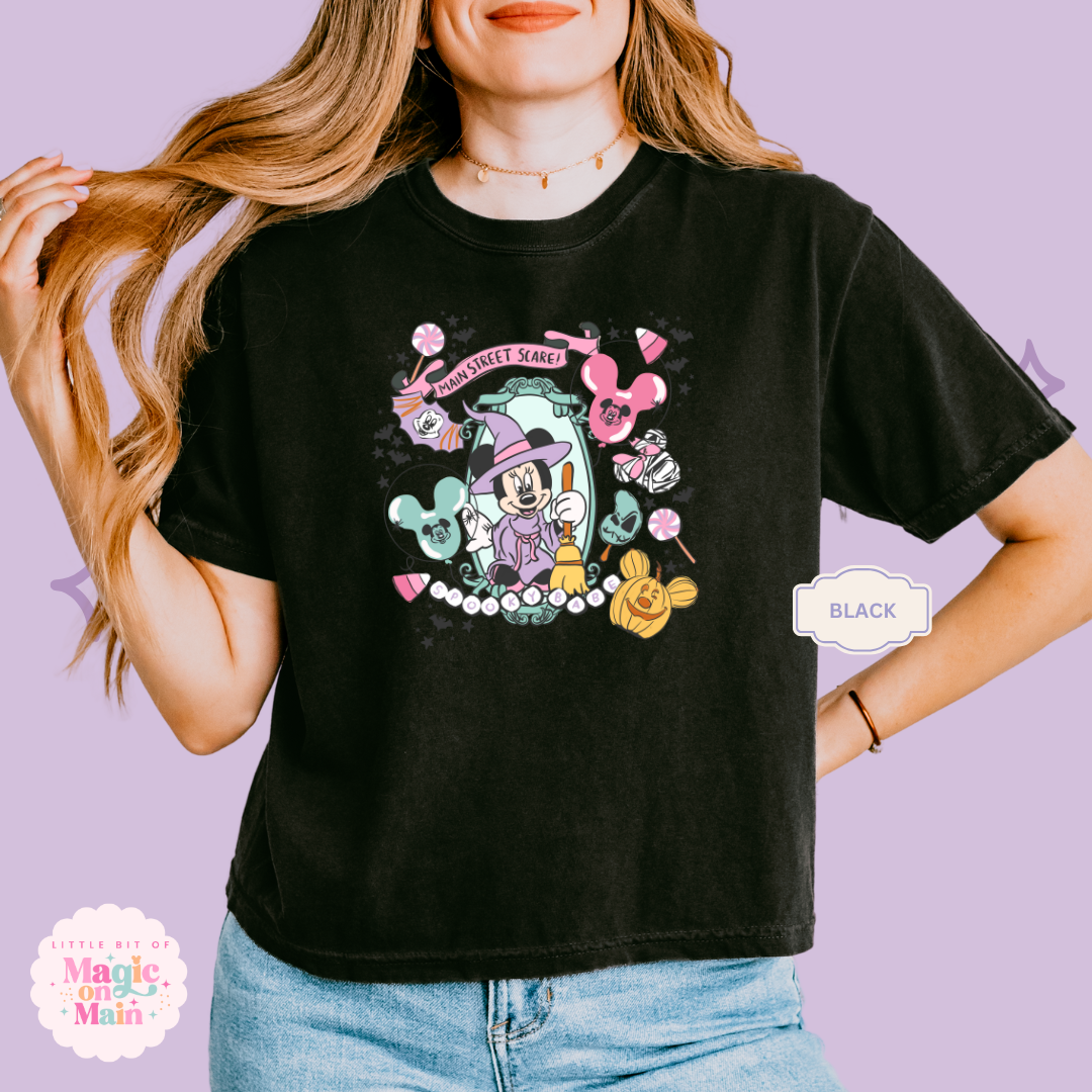 PRINTED NEON HALLOWEEN MINNIE - WOMENS BOXY T-SHIRT