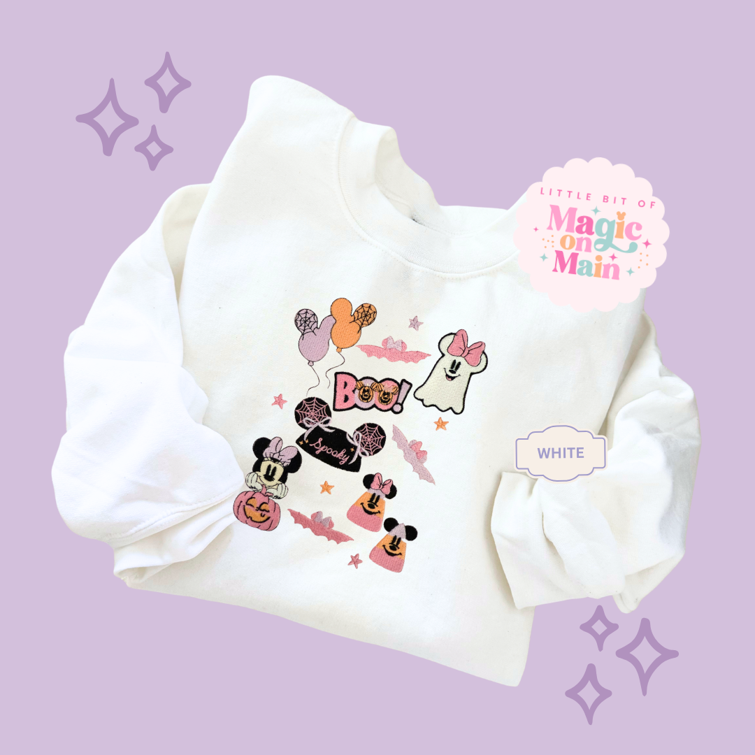 EMBROIDERED GHOULY HALLOWEEN - EXCLUSIVE TO MoM - ADULT SWEATSHIRT 10059