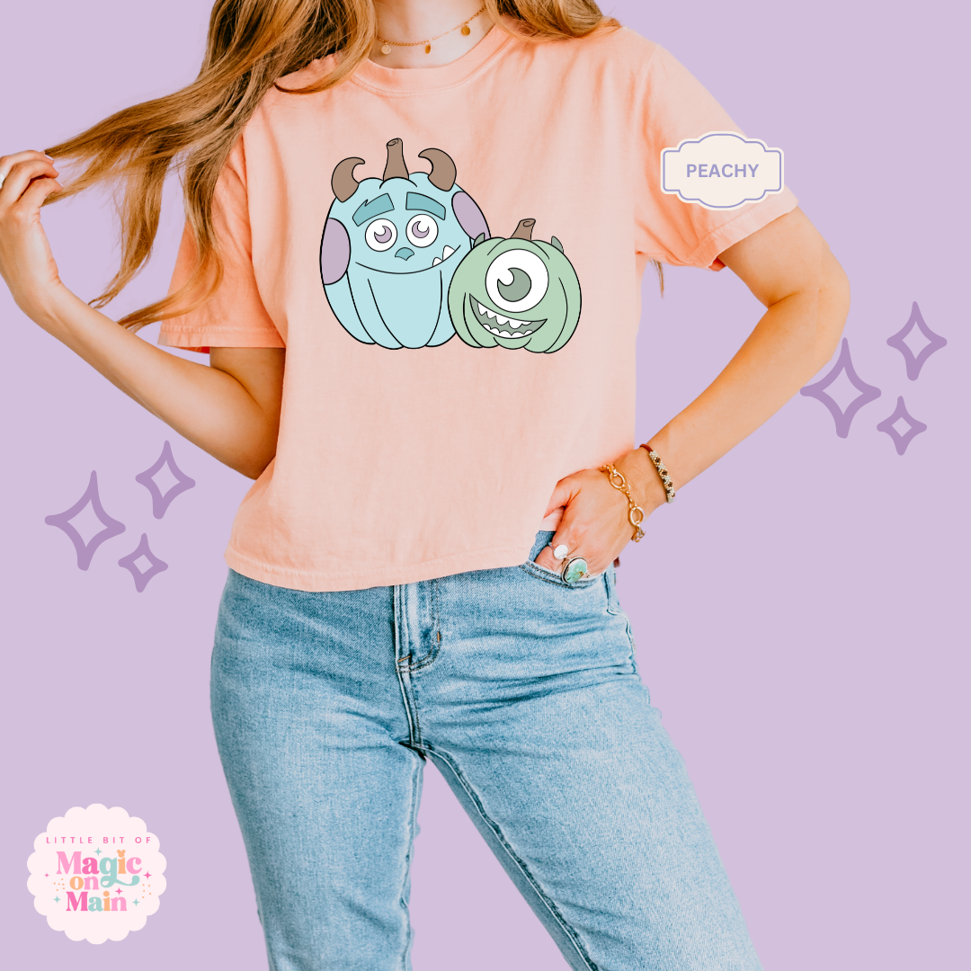 PRINTED MONSTER PUMPKINS  - WOMENS BOXY T-SHIRT