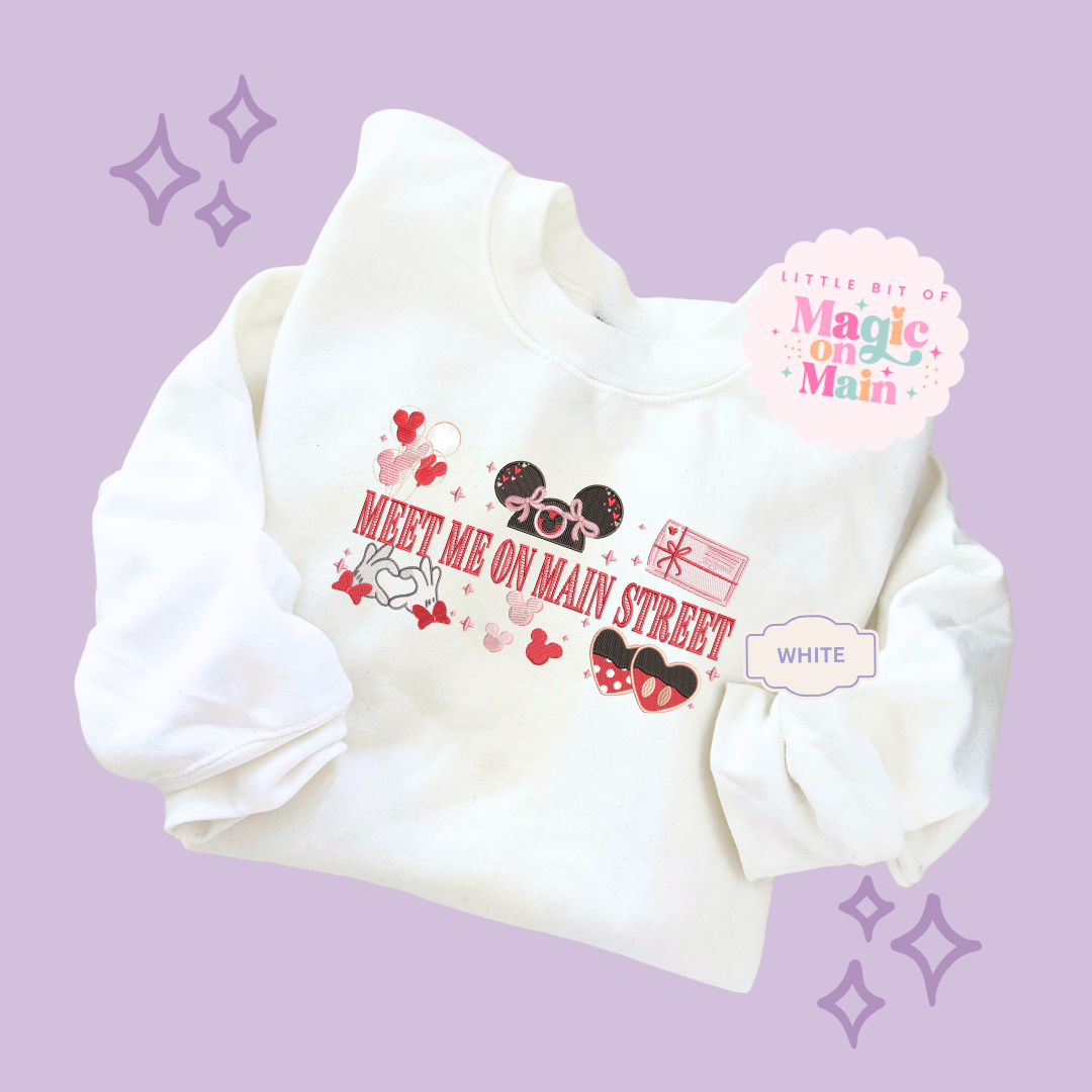 EMBROIDERED MEET ME ON MAIN STREET - EXCLUSIVE DESIGN TO MoM - ADULT SWEATSHIRT 10063