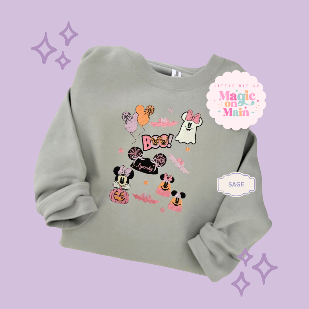 EMBROIDERED GHOULY HALLOWEEN - EXCLUSIVE TO MoM - ADULT SWEATSHIRT 10059
