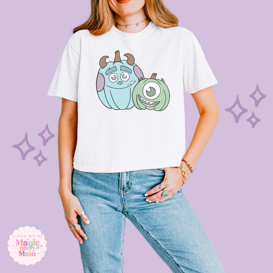 PRINTED MONSTER PUMPKINS  - WOMENS BOXY T-SHIRT