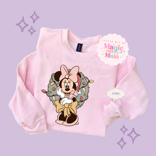 PRINTED MINNIE CHRISTMAS - TODDLER / YOUTH SWEATSHIRT