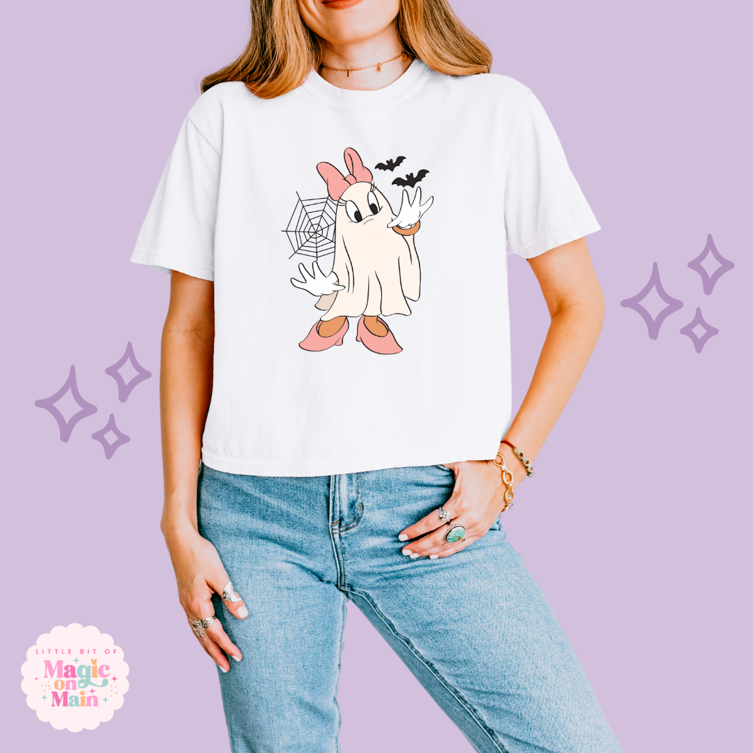 PRINTED GHOST DAISY - WOMENS BOXY T-SHIRT